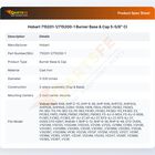 Hobart 715201-1/715200-1 Burner Base & Cap 5-5/8"  CI