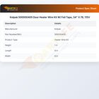 Kolpak 500000405 Door Heater Wire Kit W/ Foil Tape, 34" X 78, 115V
