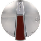 Jade Range JD300-231-000 Chrome OFF/ON Burner Valvue Knob, Chrome W/Red Stripe, 2-3/8" DIA, Mount .24", Flat Down, 7/16" Protrusion