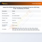 Hobart 00-417258-000G1 Front Burner Assembly W/ Cast Iron, W/O Head, 4-3/8" Top Opening, Air Shutter