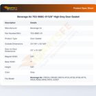 Beverage Air 703-988C-01 Door Gasket 23-7/8" X 52-5/8" OD 23" X 51 3/8" D TO D 5/8" High Grey