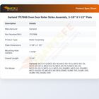 Garland 1757998 Oven Door Roller Strike Assembly Plate 3-1/8" X 1-1/2"