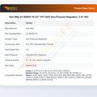 Star Mfg 2V-80501-10 1/2" FPT NAT Gas Pressure Regulator, 3-6" WC