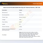 Hatco 02-08-105 208V 800W New Style 36" Warmer Element, .260" DIA