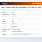 Hatco 2.12.066 120V Blower Motor with Cooling Fan, 10-1/2" Long, 7-1/4" Wheel