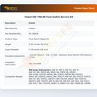 Hobart 00-118436 Float Switch Service Kit