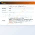 Lang BG1600M00EK1AAC Ignition Control