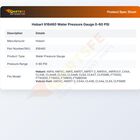 Hobart 918460 Water Pressure Gauge 0-60 PSI