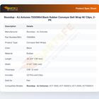 Roundup - AJ Antunes 7000964 Conveyor Belt Wrap W/Clips Black Rubber 2-PK