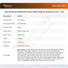 Alto-Shaam ALTHG22338 Chrome Offset Hinge Kit Includes Screws, 1-3/8