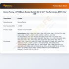 Henny Penny 43768 Fryer DPST Rocker Switch W/4 X 1/4" Tab Terminals On/Off Black