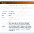 Hobart 15201-1/15200-1 Burner Base & Cap 5-5/8"  CI