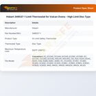 Hobart 346537-1 Limit Thermostat for Vulcan Ovens - High Limit Disc Type