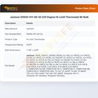 Jackson 05930-011-49-43 Dishmachine Hi-Limit Thermostat 220&deg;F 7-1/8" X 3/16" Bulb