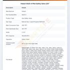Hobart 5025-A Pilot Safety Valve 3/8"