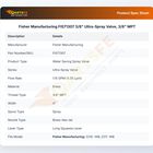 Fisher Manufacturing FIS71307 3/8" Ultra-Spray Valve, 3/8" MPT