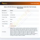 Hatco 2-19-081-00 Green Lighted Rocker Switch W/ 4 Tab Terminals, 16A/250VAC