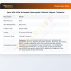 Dean 826-2024 90 Degree Elbow Igniter Cable W/ 1 Spade Connector