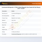 Continental Refrigerator 2-706S Door Gasket W/Dart Mount 24.5" X 25.25" 4-Sided Magnetic