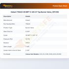 Hobart 719222 1/8 MPT X 3/8-27 Top Burner Valve, OFF/ON