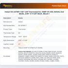 Hobart 00-347961-1 60" CAP Thermostat KX, TEMP 175-550, W/DIAL And BEZEL, 3/16" X 11-5/8" BULB , Mount 1