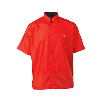 Allpoints 2126RDBKM KNG M Active Chef Shirt Mens Red/Black SS