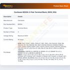 Cecilware B000A 3-Pole Terminal Block, 600V, 85A
