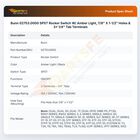 Bunn 02753.0000 SPST Rocker Switch W/ Amber Light, 7/8" X 1-1/2" Holes & 3x 1/4" Tab Terminals