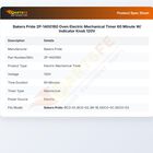 Bakers Pride 2P-1400160 Oven Electric Mechanical Timer 60 Minute W/ Indicator Knob 120V