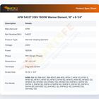 APW 54027 208V 1600W Warmer Element, 16" x 6-1/4"