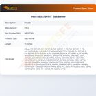 Pitco B8037301 11" Gas Burner