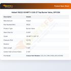 Hobart 19222 1/8 MPT X 3/8-27 Top Burner Valve, OFF/ON