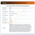 Groen GR10-512-S50 Steam Safety Relief Valve 1/2" NPT Chrome