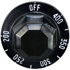 Vulcan Hart 00-408659-00003 Black Thermostat Knob W/White Printed Numbers, 2" DIA, OFF-400-200F, Mount .187", Flat Down