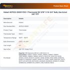Hobart 407522-00001 FDO-1 Oven Thermostat W/3/16" X 14-3/4" Bulb Gas In/out 3/8" FPT