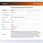 T&S Brass 50A Wall Mount Pre-Rinse Faucet Base 8"