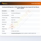 Continental Refrigerator 2-706 Magnetic Door Gasket W/Dart Mount 4-Sided 24.5" X 25.25"