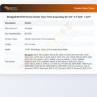 Blodgett BL17311 Oven Center Door Trim Assembly 22-1/2" x 1-3/4" x 3/4"