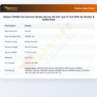 Hobart 110600-G2 Cast Iron Broiler Burner 26 3/4" and 17-3/4 With Air Shutter & Baffle Plate