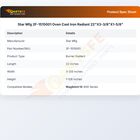 Star Mfg 2F-1515001 Oven Cast Iron Radiant 22"X3-3/8"X1-5/8"