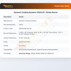 Dynamic Cooking Systems 12024 Infrared Burner I/R