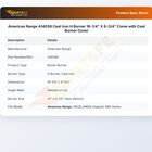 American Range A14038 Cast Iron H Burner W/Air Shutter 16-1/4" X 6-3/4"