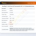 Star Mfg 2T-Y2313 Oven SA Thermostat W/ 3/8" X 4-1/2 Nickel Bulb & Knob