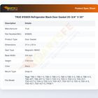 True 810805 Refrigerator Door Gasket Black 20-3/4" X 30"