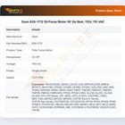 Dean 826-1712 Fryer Filter Pump Motor W/Gasket 115V 115 VAC
