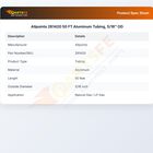 Allpoints 261420 50 FT Aluminum Tubing, 5/16" OD