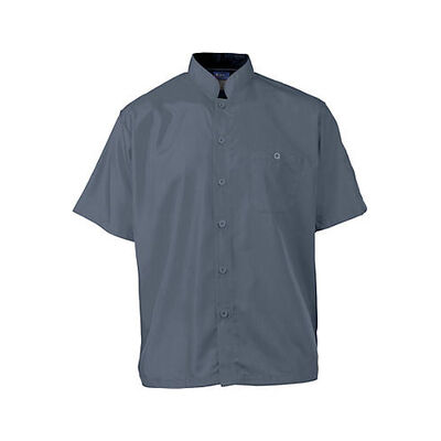 Allpoints 2126SLBKM KNG M Active Chef Shirt Mens Slate/Black SS
