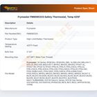 Frymaster FM8065333 Fryer High-Limit/Safety Thermostat Kit 2-1/4" Bulb 425&deg;F 1/2" MPT