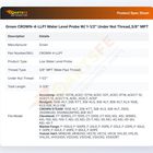 Groen CROWN-4-LLP1 Water Level Probe 1-1/2" Under Nut Thread 3/8" MPT