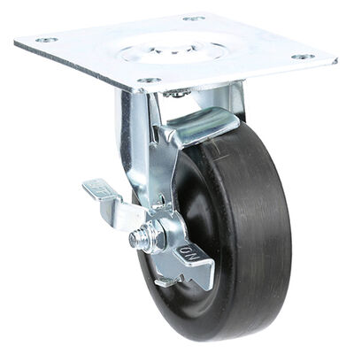 True E830217 4" Swivel Caster W/ Brake Plate,